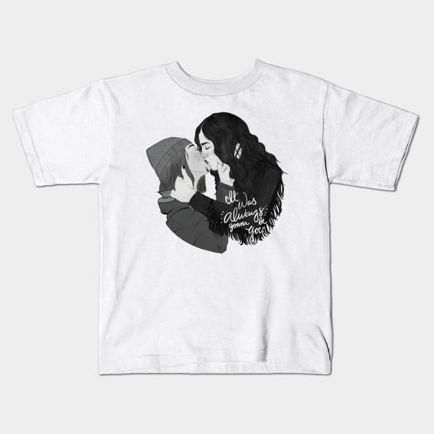 Wynhaught kiss - it was always gonna be you Kids T-Shirt by wynhaaughtcolbs